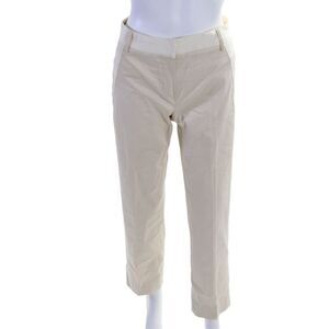 Blue Les Copains Womens Zip Front Tapered Leg Pleated Casual Pants Beige 24 in
